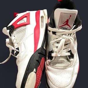 White and Red Air Jordan Flight
